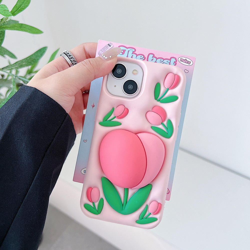 Tulip Stand Silicone TPU (Soft) Phone Case | Mobile Cover - iPhone 13