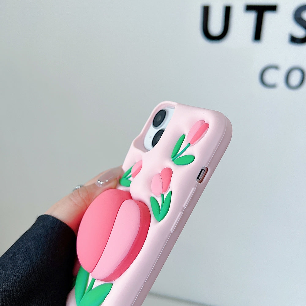 Tulip Stand Silicone TPU (Soft) Phone Case | Mobile Cover - iPhone 13