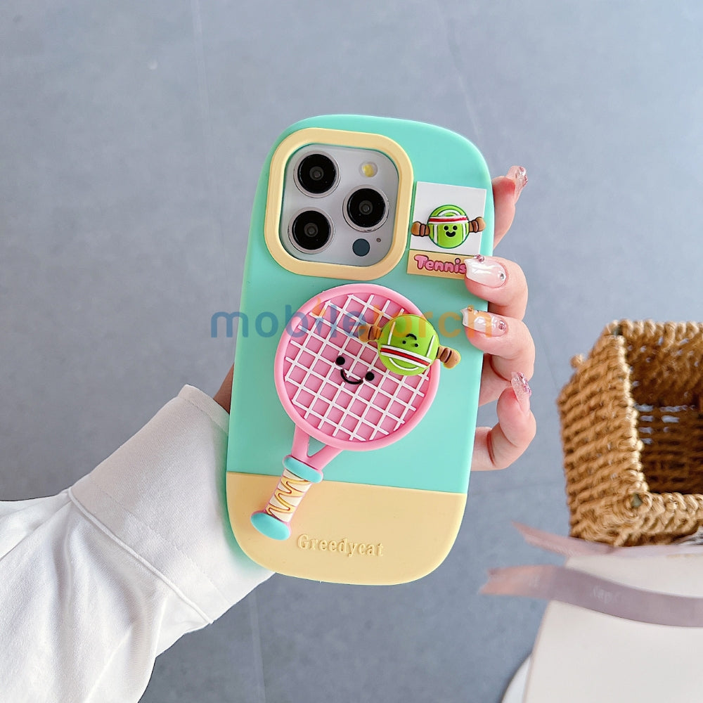 Unique Tennis Silicone Soft Phone Case | Mobile Cover - iPhone 15 Pro Max