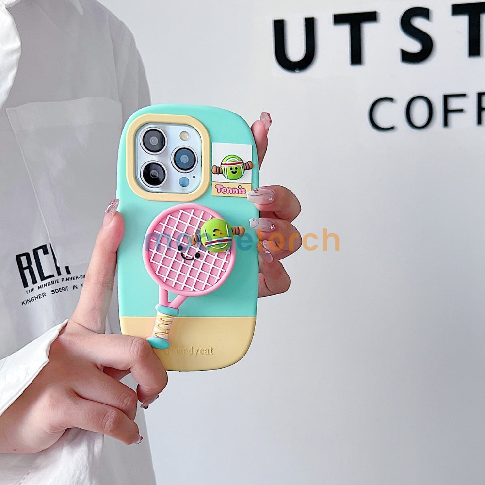 Unique Tennis Silicone Soft Phone Case | Mobile Cover - iPhone 15 Pro Max