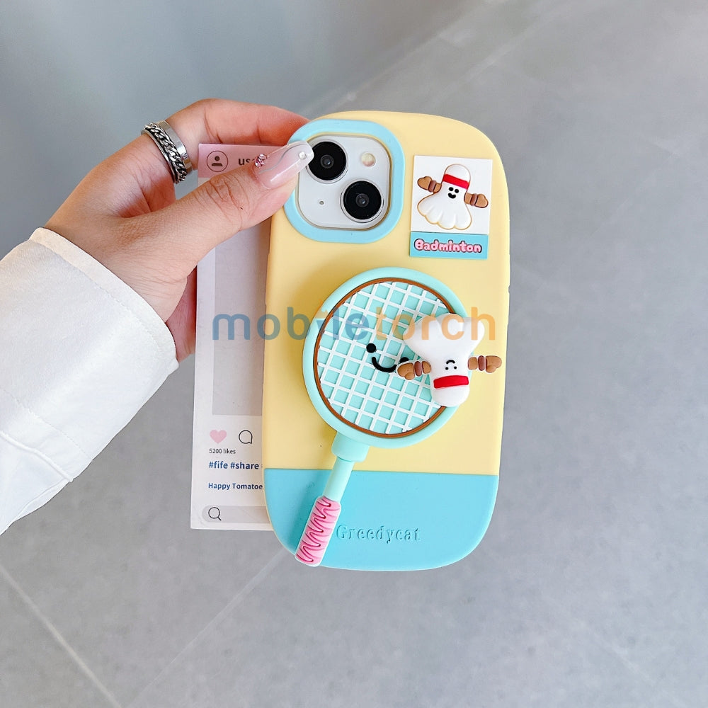Unique Tennis Silicone Soft Phone Case | Mobile Cover - iPhone 15 Pro Max