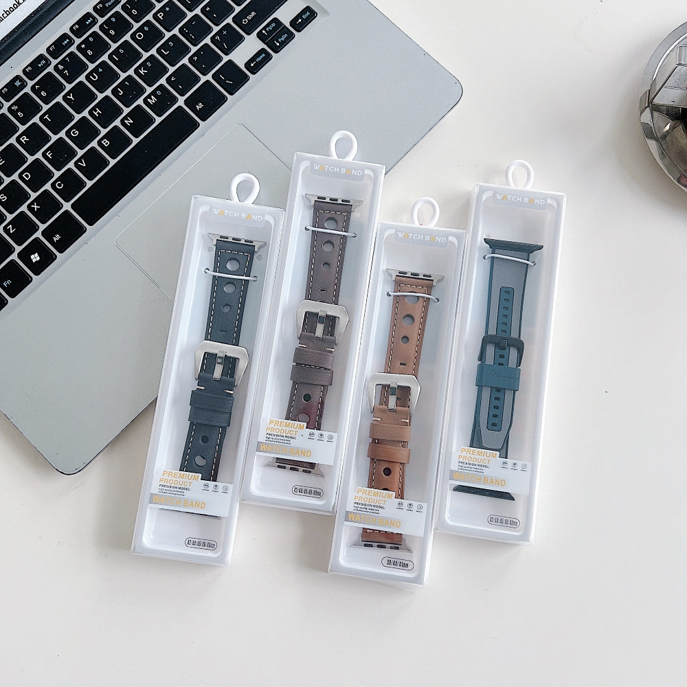 Vintage PU Leather Watch Band Watch Strap for iWatch Series 9/8/7/6/