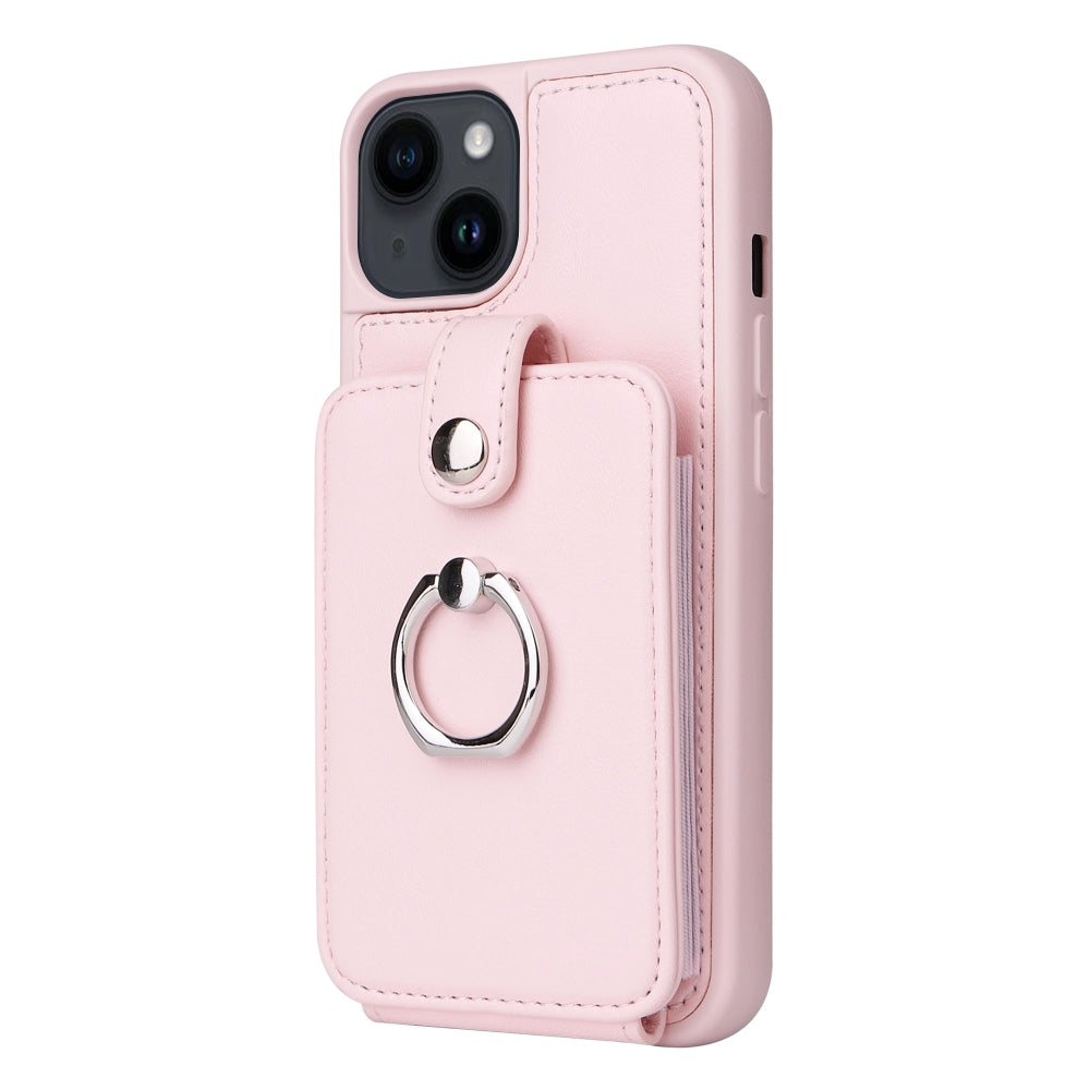 Vintage Pouch PU Leather Phone Case with 360 Degree Ring Holder Stand - iPhone 11