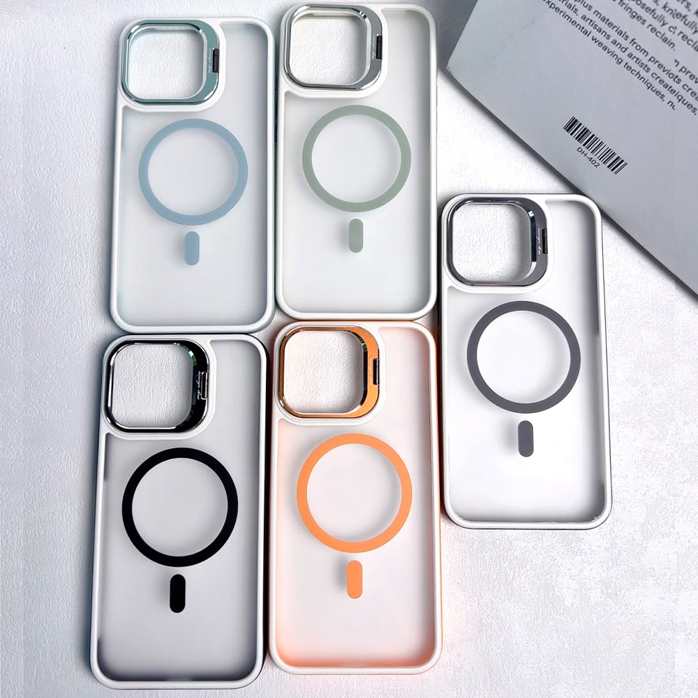 Wireless Charging Matte Stand Magnetic Phone Case