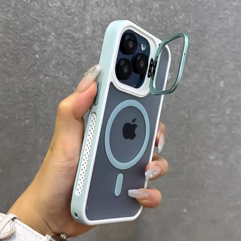 Wireless Charging Matte Stand Magnetic Phone Case