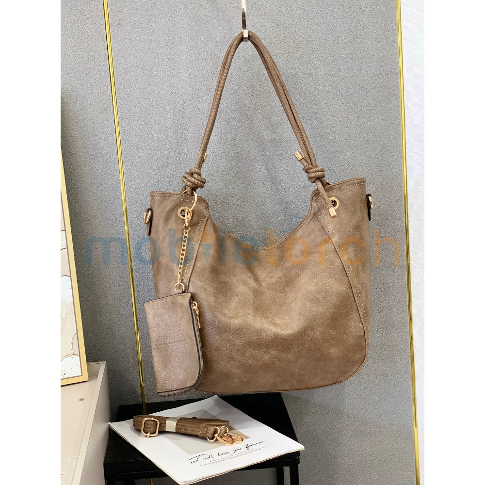 Women Fashion Large Capacity Bag | PU Leather Tote Shoulder Bag with Mini Pocket