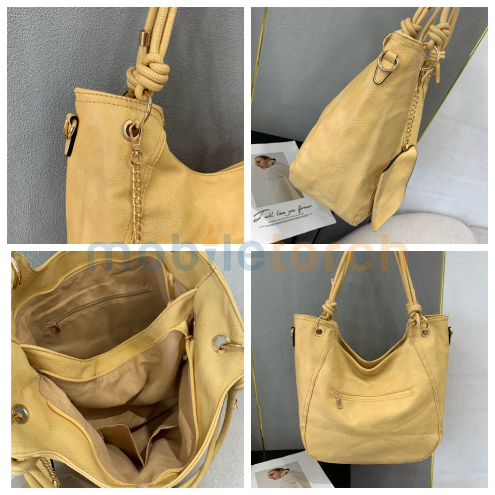 Women Fashion Large Capacity Bag | PU Leather Tote Shoulder Bag with Mini Pocket