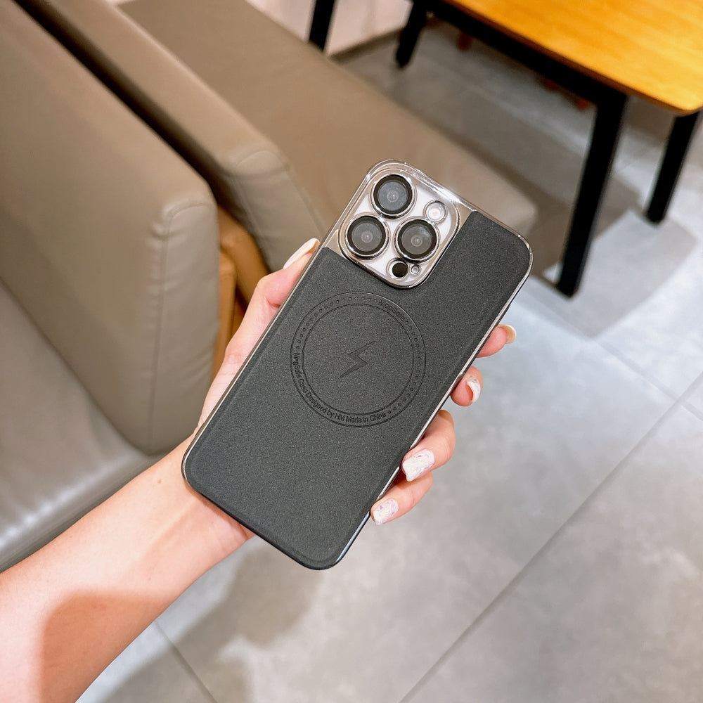 Magnetic Wireless Charge Shockproof Leather Phone Case - iPhone 15 Pro Max