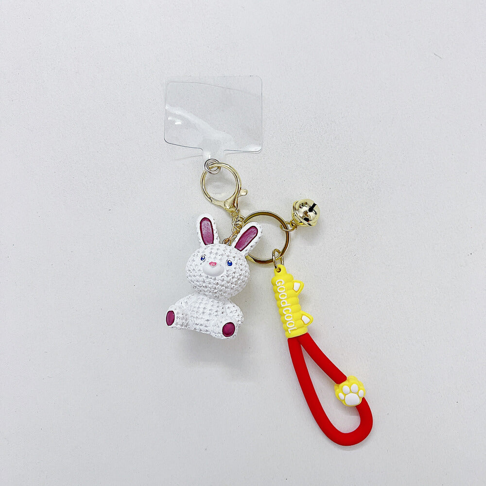Creative Wool Design Rabbit Cartoon Flower Toy Keyring | Phone Charm | Purse Charm