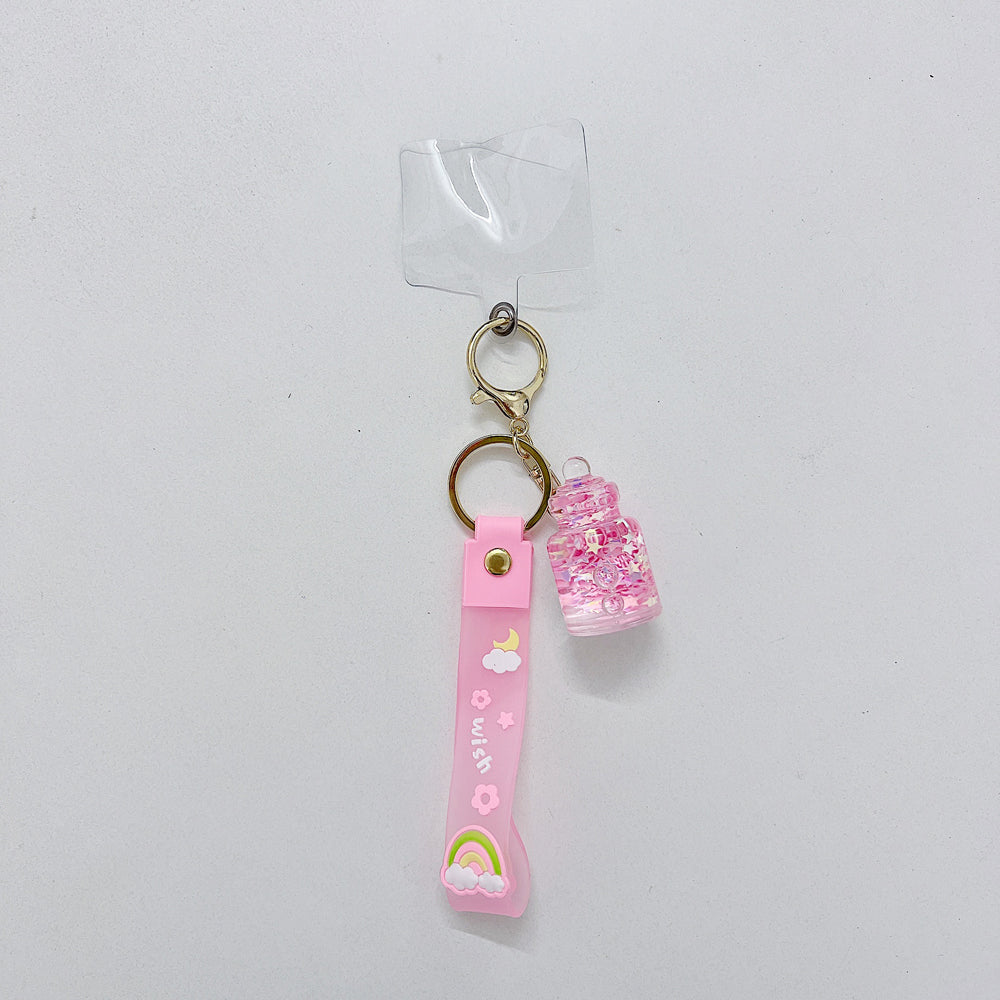 Star Glitter Bottle Acrylic Keychain | Phone Charm