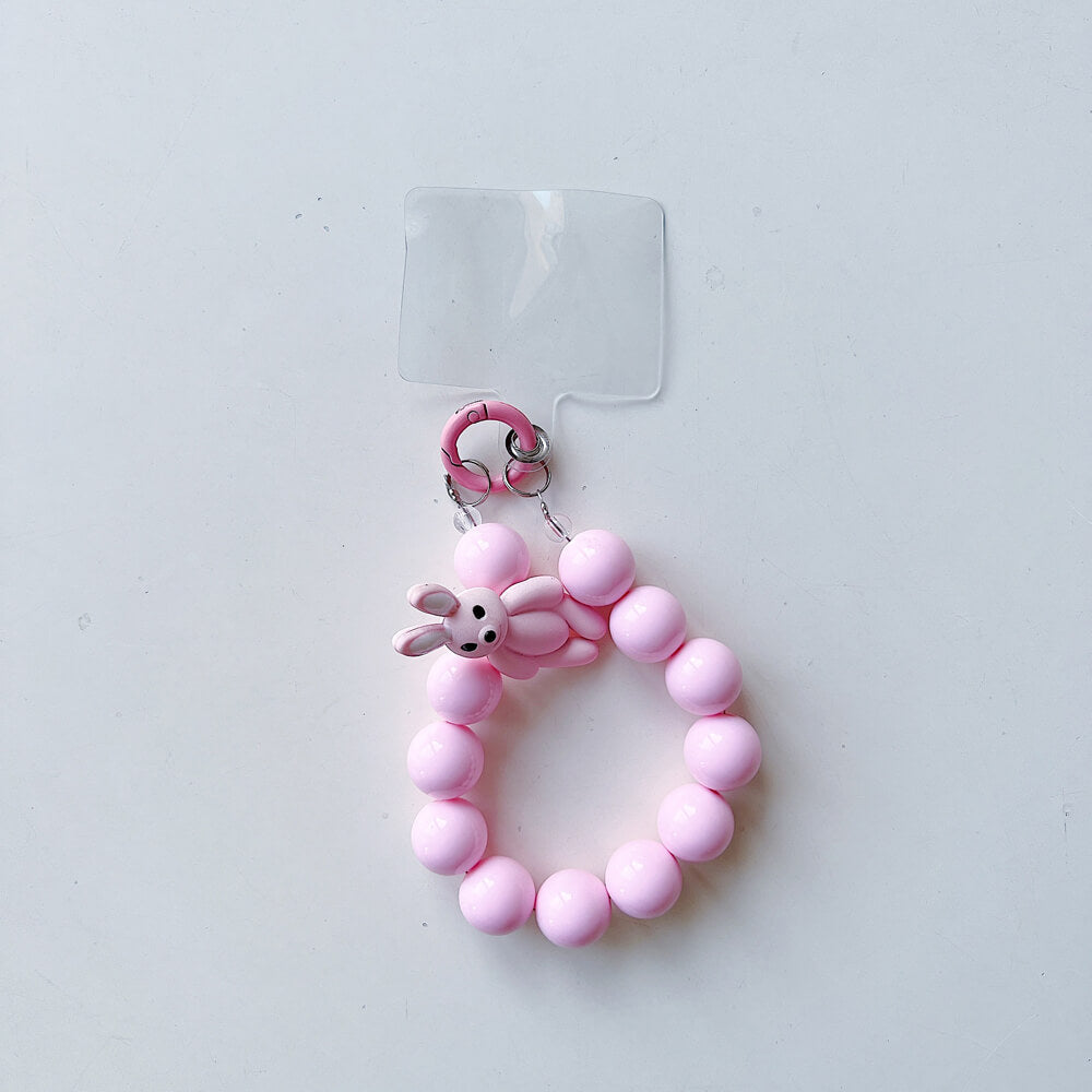 Colorful Bead Bracelet Bunny Pendant Bracelet Mobile Charm | Purse Charm