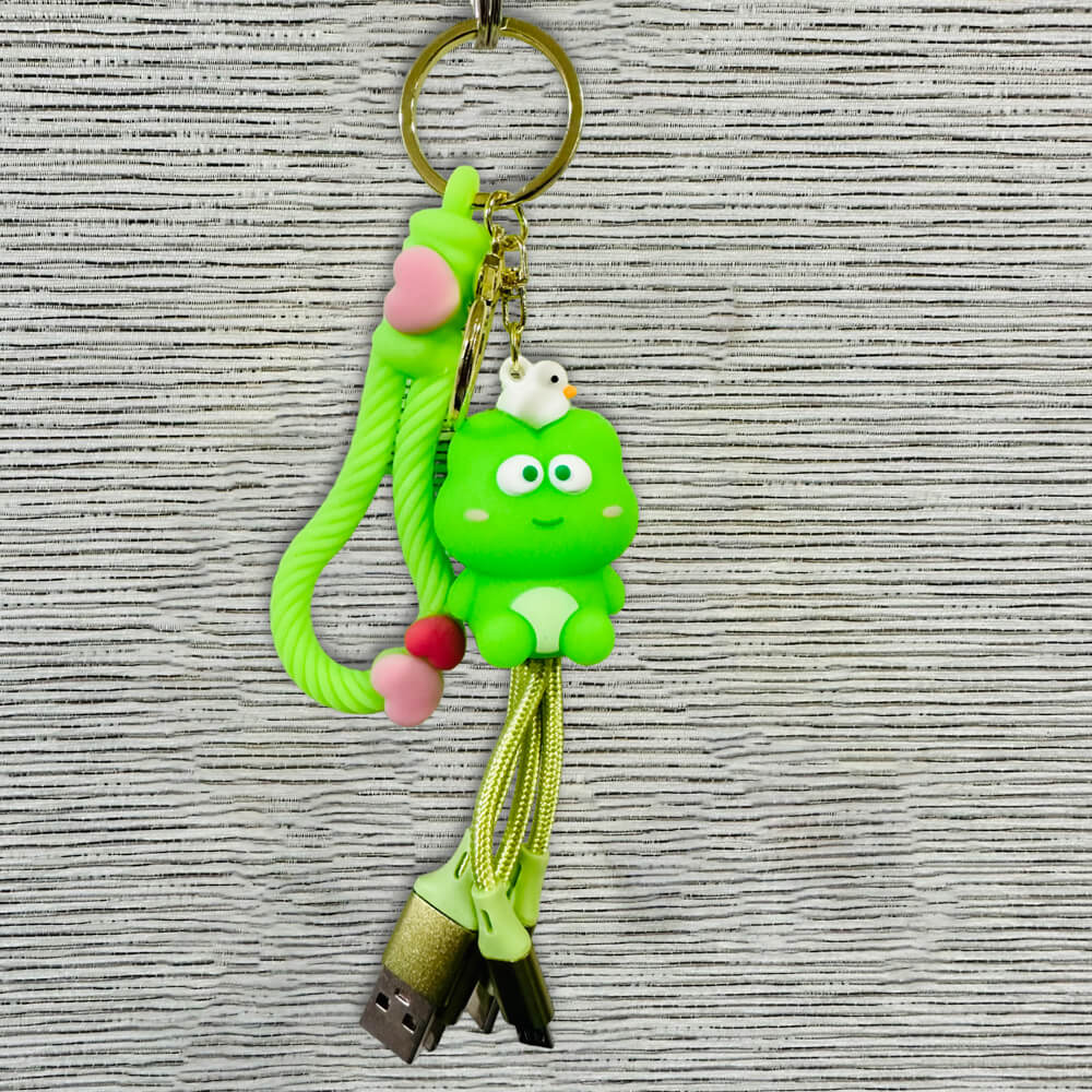 Creative Cute Multi Cable | 3 in 1 Charger Key-chain Cable
