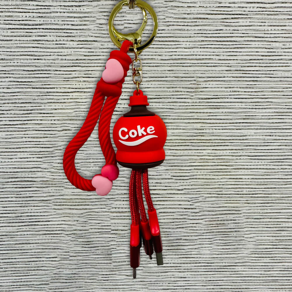 Creative Cute Multi Cable | 3 in 1 Charger Keychain Cable