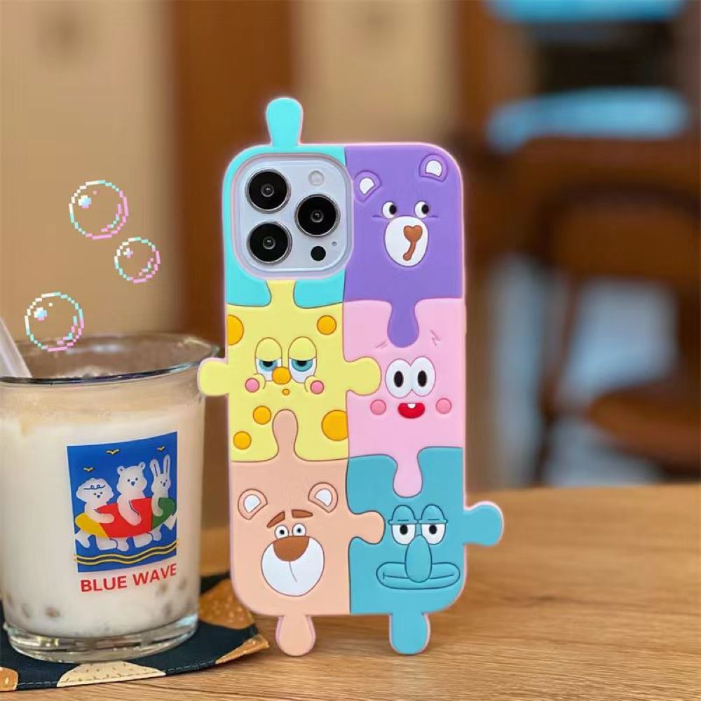 3D Cartoon Puzzle Silicone Shockproof Soft Phone Case - iPhone 11