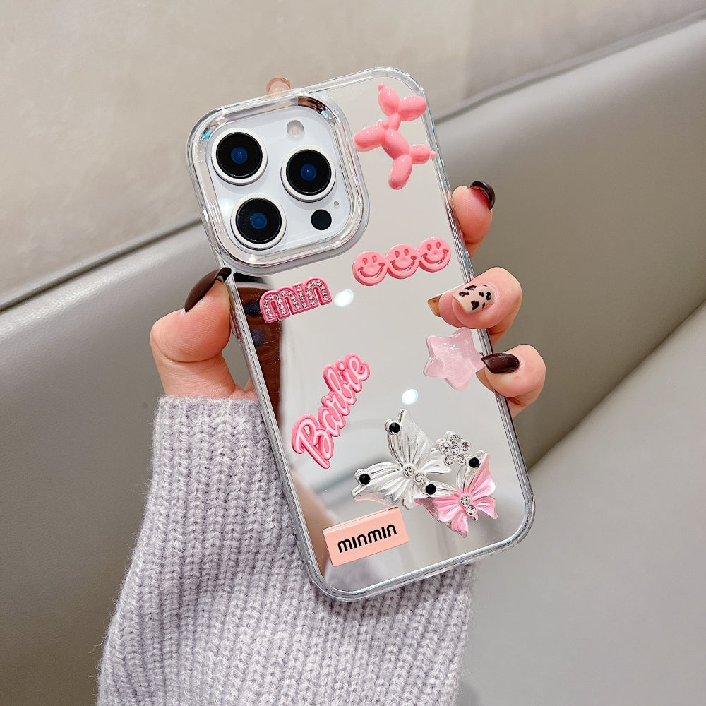 3D Creative Toy Graphic Mirror Phone Case With Bracelet
