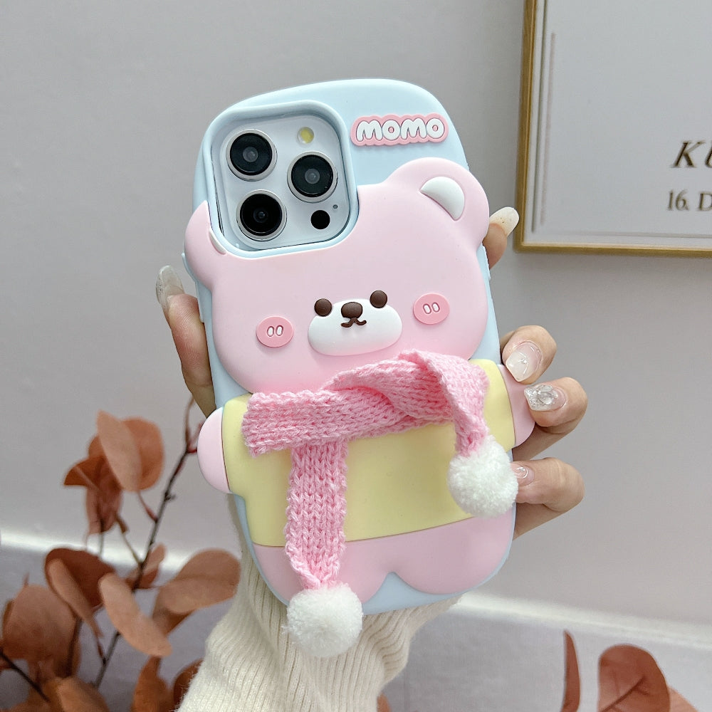 3D Silicone Bear Soft Phone Case - iPhone 13 Pro Max
