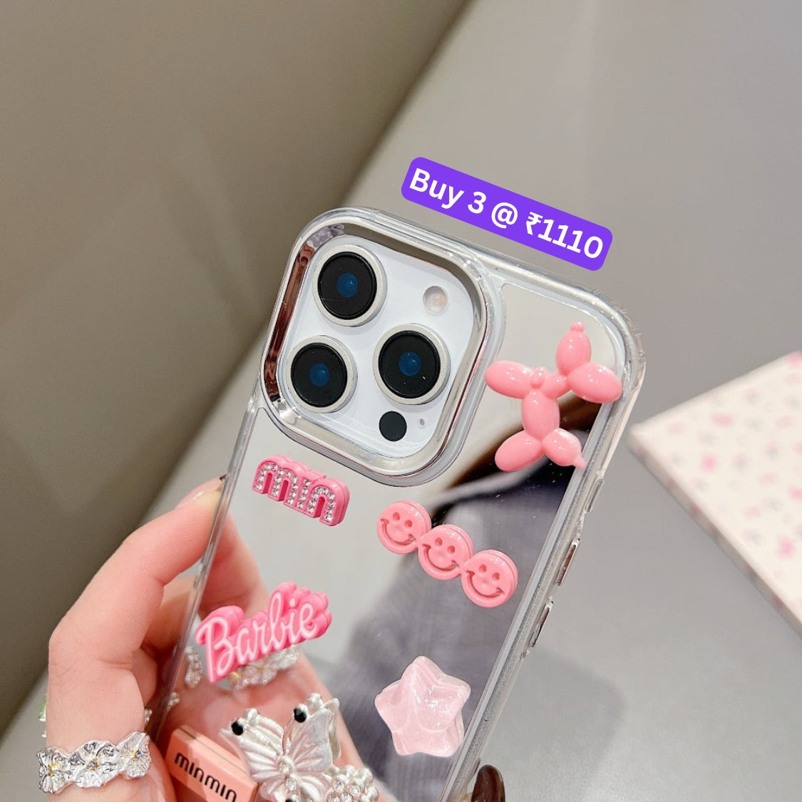 3D Creative Toy Graphic Mirror Phone Case With Bracelet - Samsung S25 Ultra