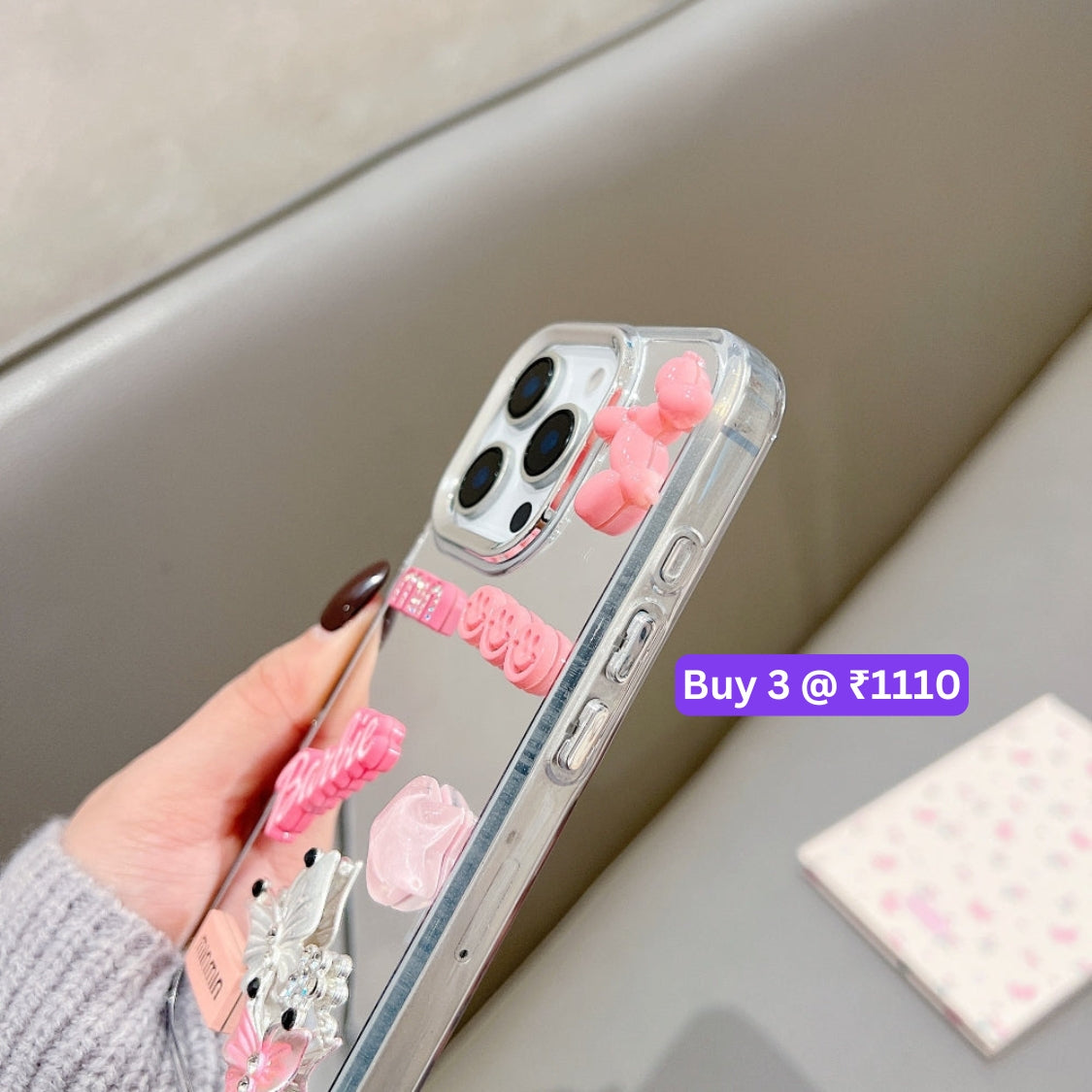 3D Creative Toy Graphic Mirror Phone Case With Bracelet - Samsung S25 Ultra