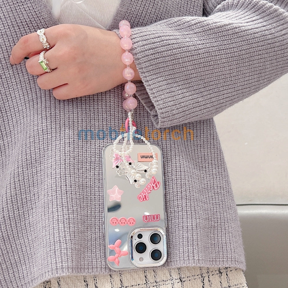 3D Creative Toy Graphic Mirror Phone Case With Bracelet - iPhone 13 Pro Max