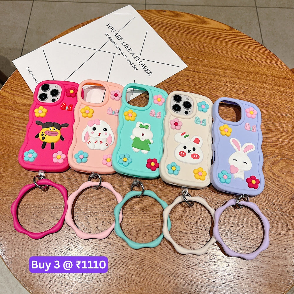 3D Flower and Cartoon TPU (Soft) Phone Case - Samsung A15