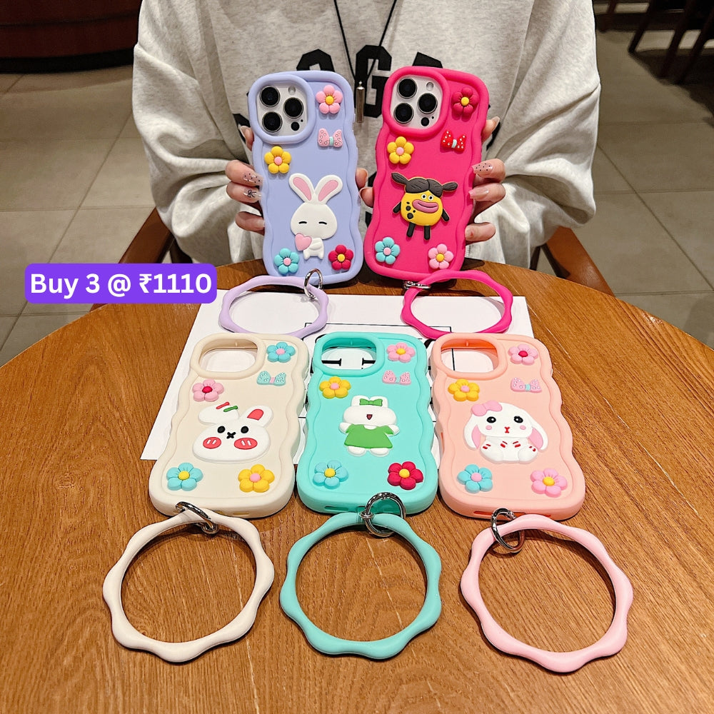 3D Flower and Cartoon TPU (Soft) Phone Case - Vivo Y200E