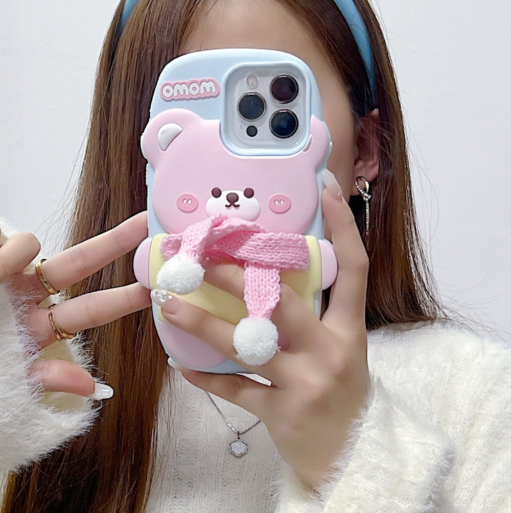 3D Silicone Bear Soft Phone Case - iPhone 14 Pro Max