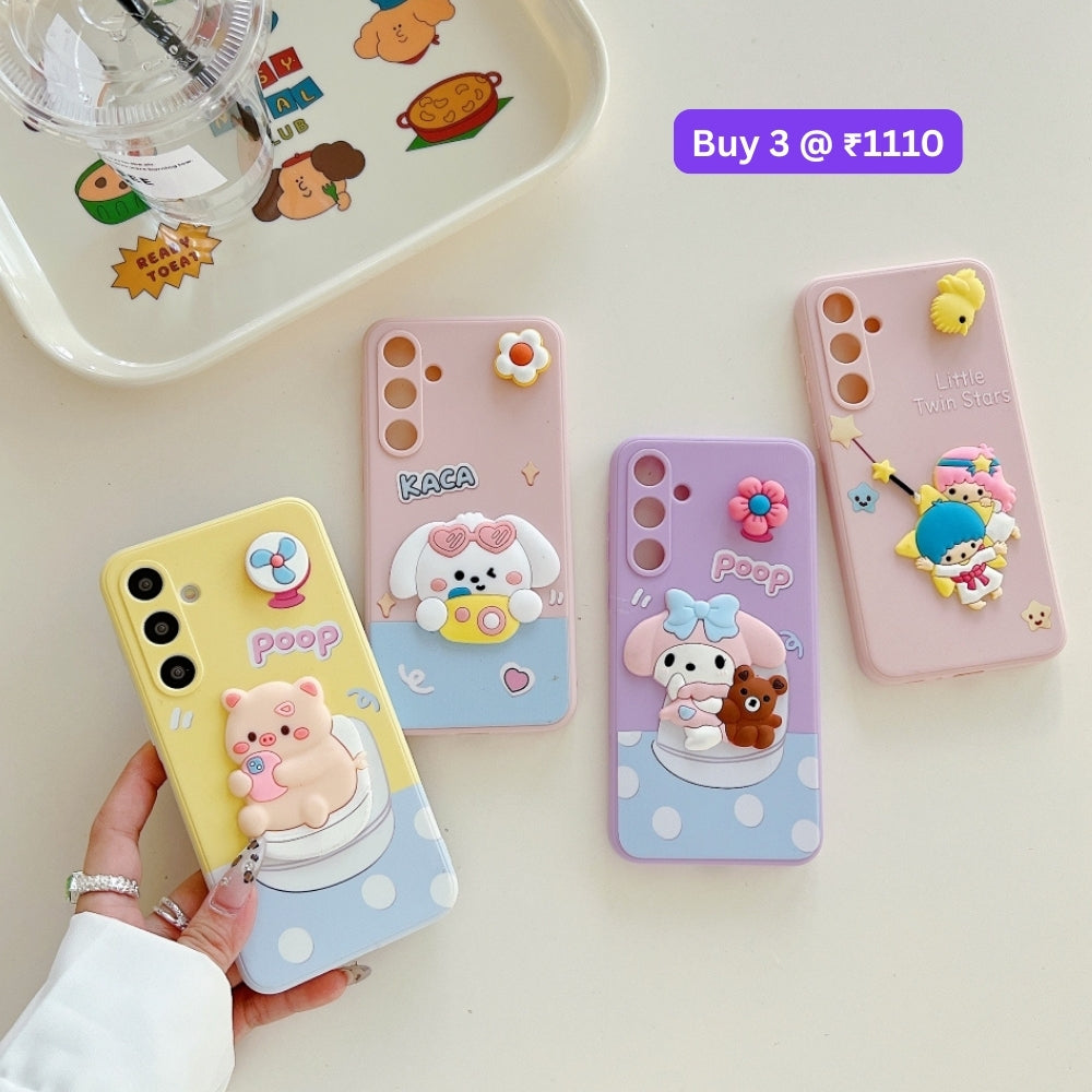 3D Spin Flower Silicone Soft Phone Case - Vivo V30