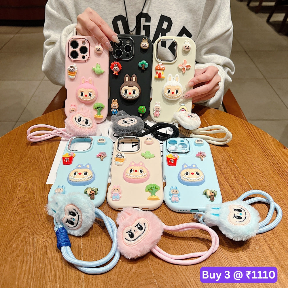 3D Toy Silicone Metal with Wrist Band Phone Case - iPhone 15 Pro