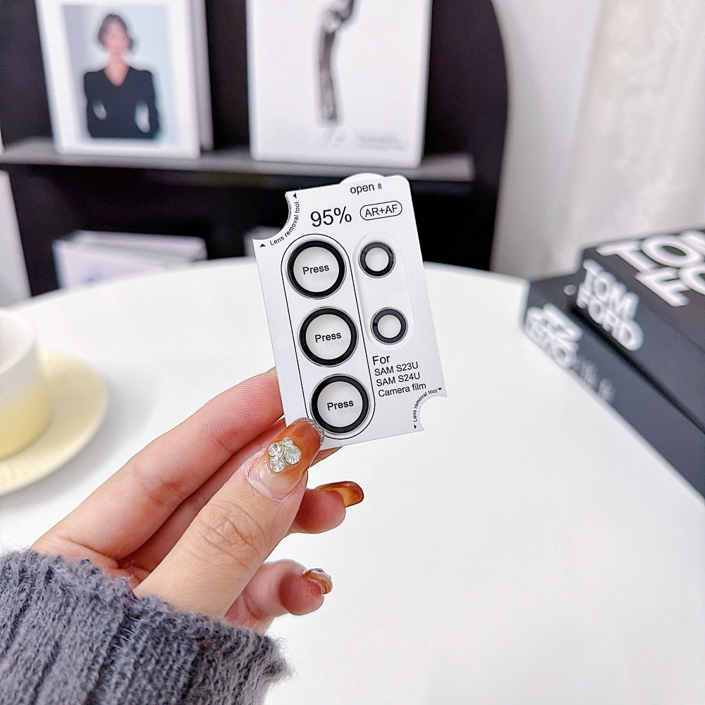 AF+AF Anti-Reflection 3D Radian 9H Metal Aluminum Alloy Camera Lens Protection Ring - Samsung Series