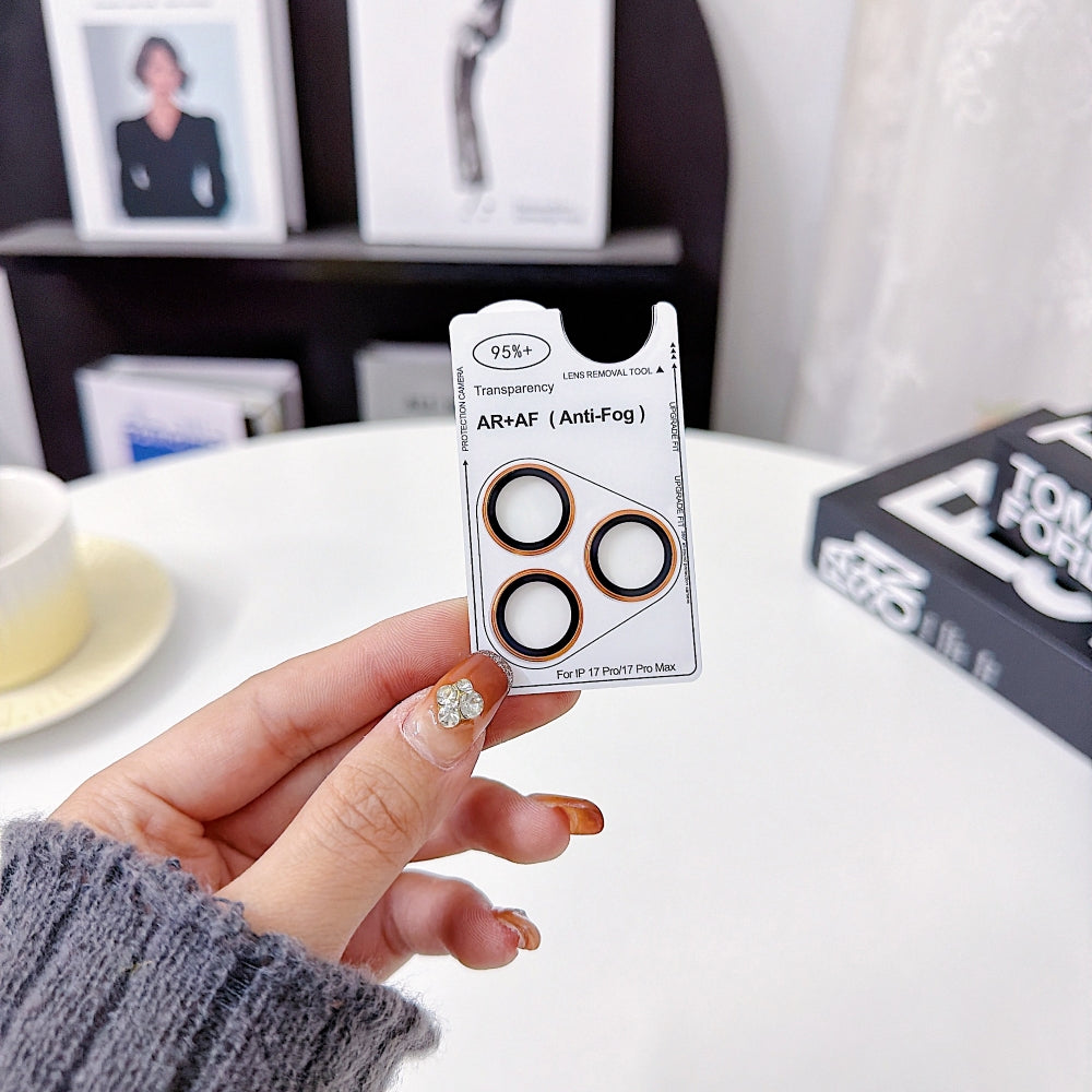 AF+AF Anti-Reflection 3D Radian 9H Metal Aluminum Alloy Camera Lens Protection Ring - iPhone Series
