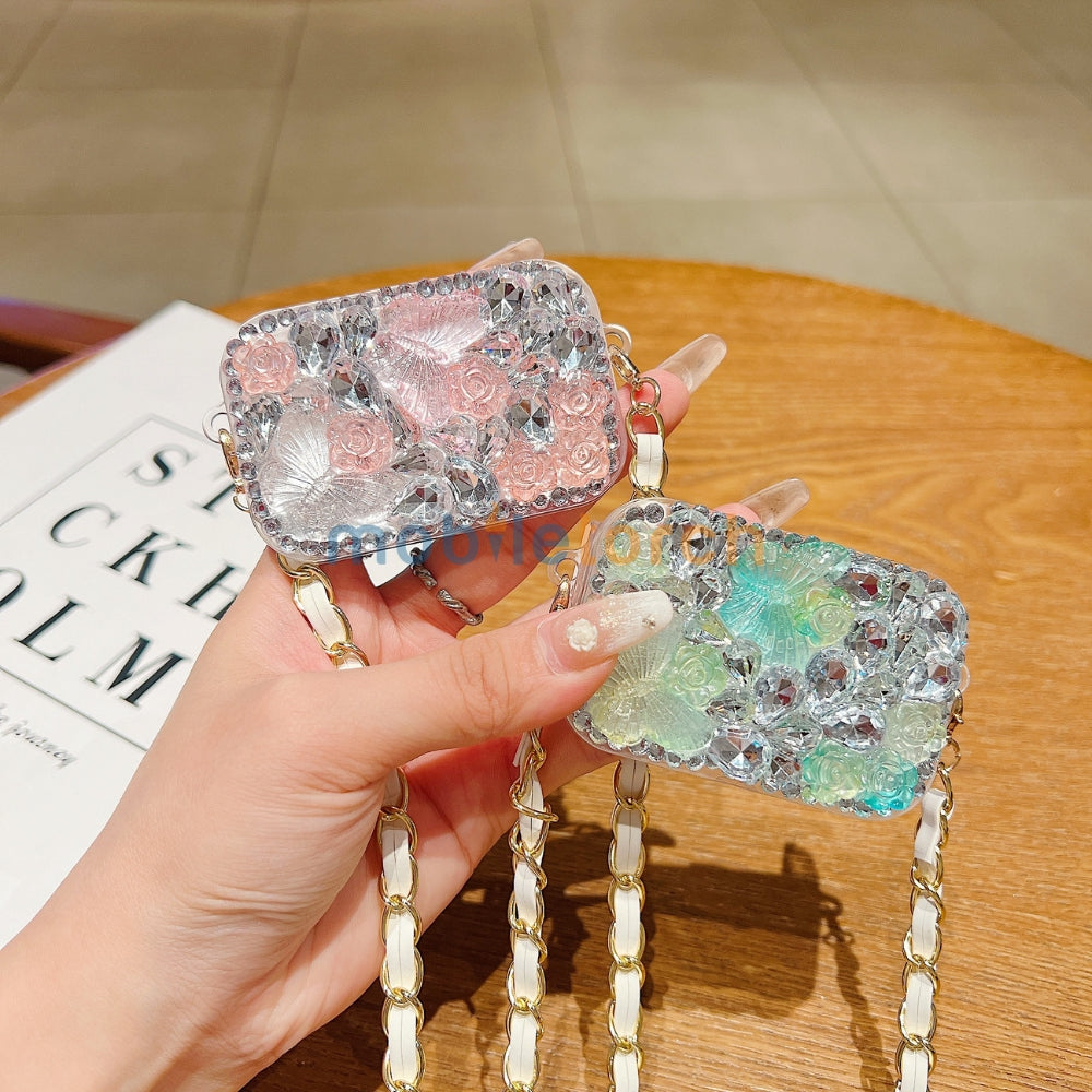 Acrylic Butterfly and Flower Charm Pattern Universal Stand with Crystal Bracelet