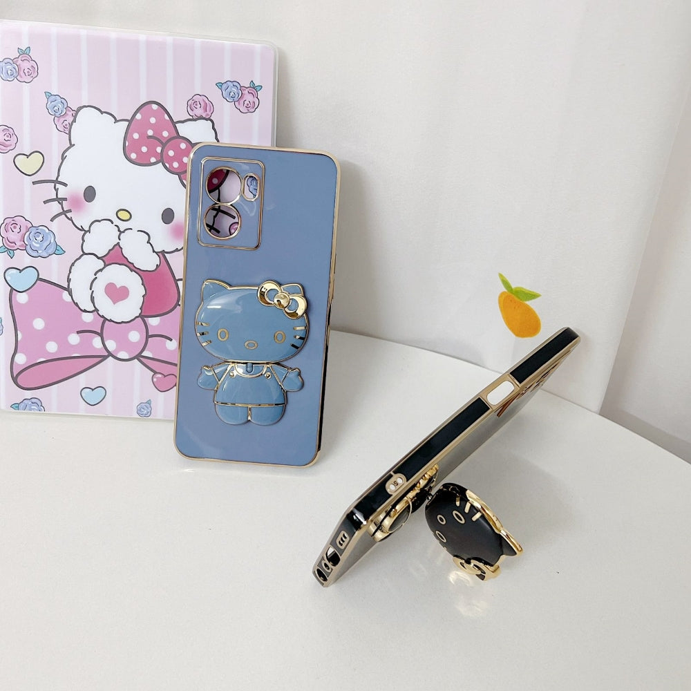 Rotated Kitty Mirror Stand Luxury Electroplated Cover