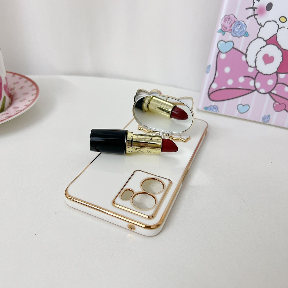 Rotated Kitty Mirror Stand Luxury Electroplated Cover