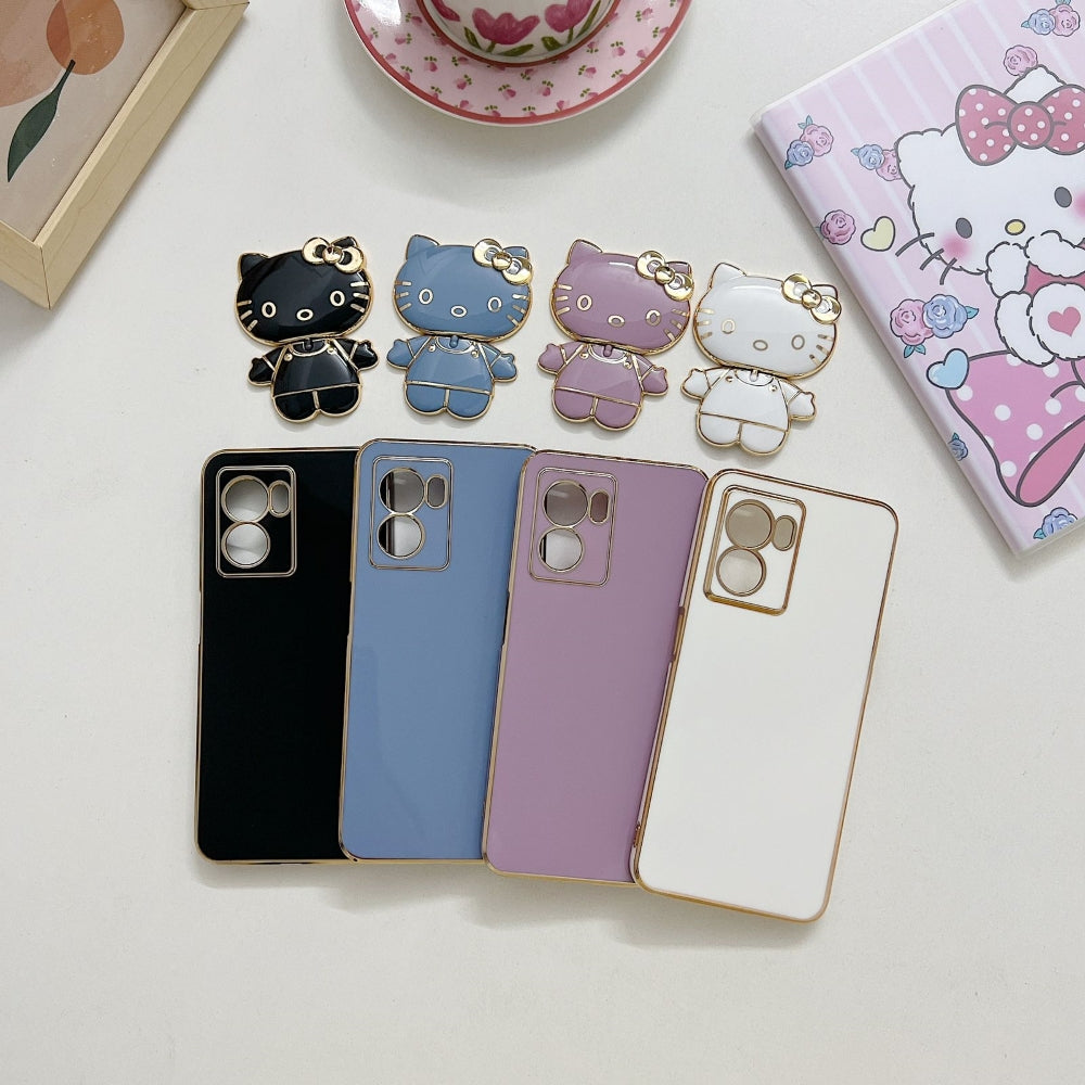 Rotated Kitty Mirror Stand Luxury Electroplated Cover