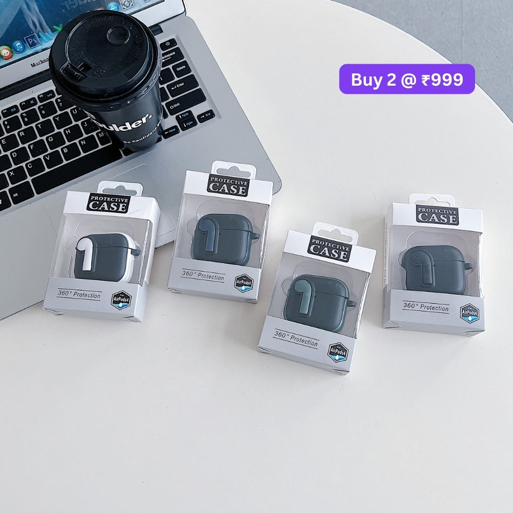 Anti-Drop Lock Buckle Protective PC (Hard) Airpod Case with Keychain Hook for Airpod Pro 2 | Airpod 4