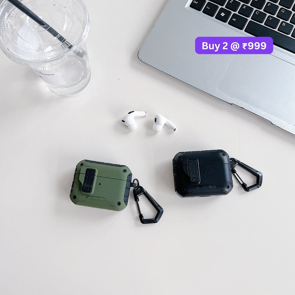 Anti-Scratch Protective PC (Hard) Airpod Case with Keychain Hook for Airpod Pro 2 | Airpod 4