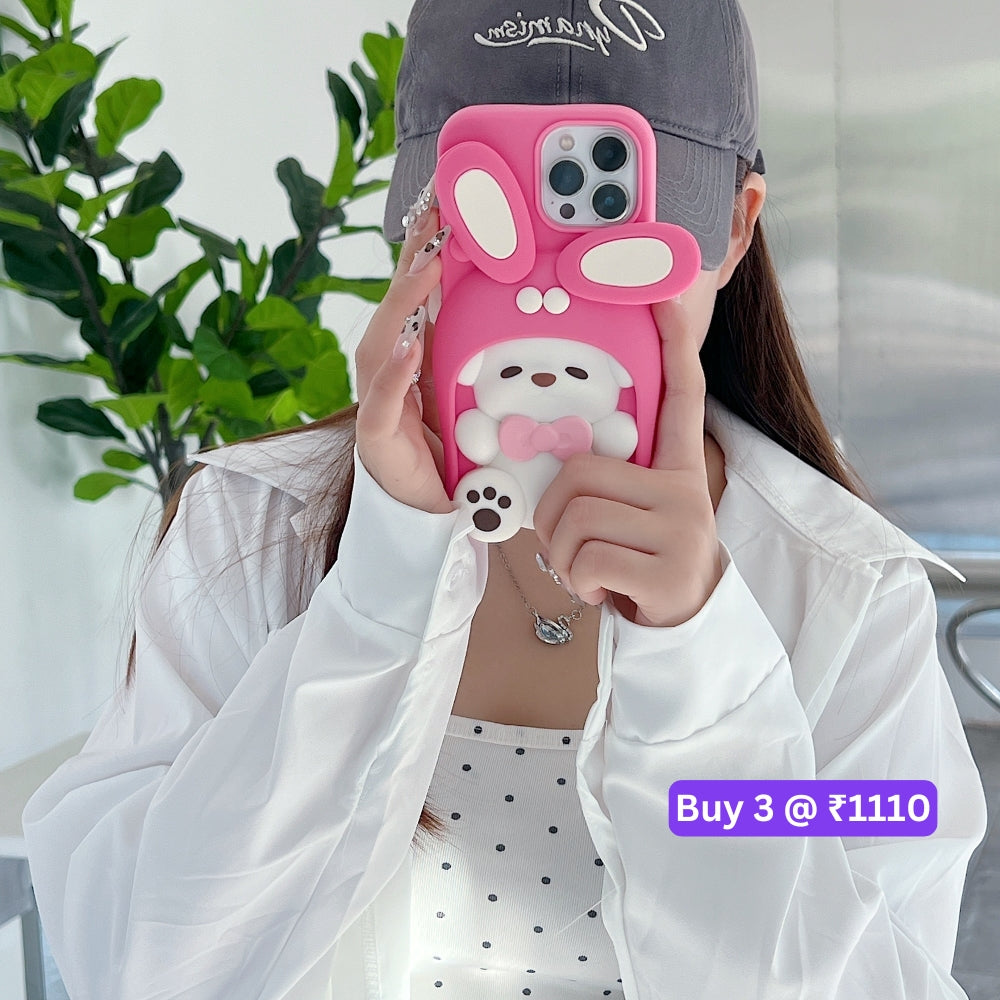 Anti-Slip Bunny TPU (Soft) Silicone Phone Case - iPhone 13 Pro Max