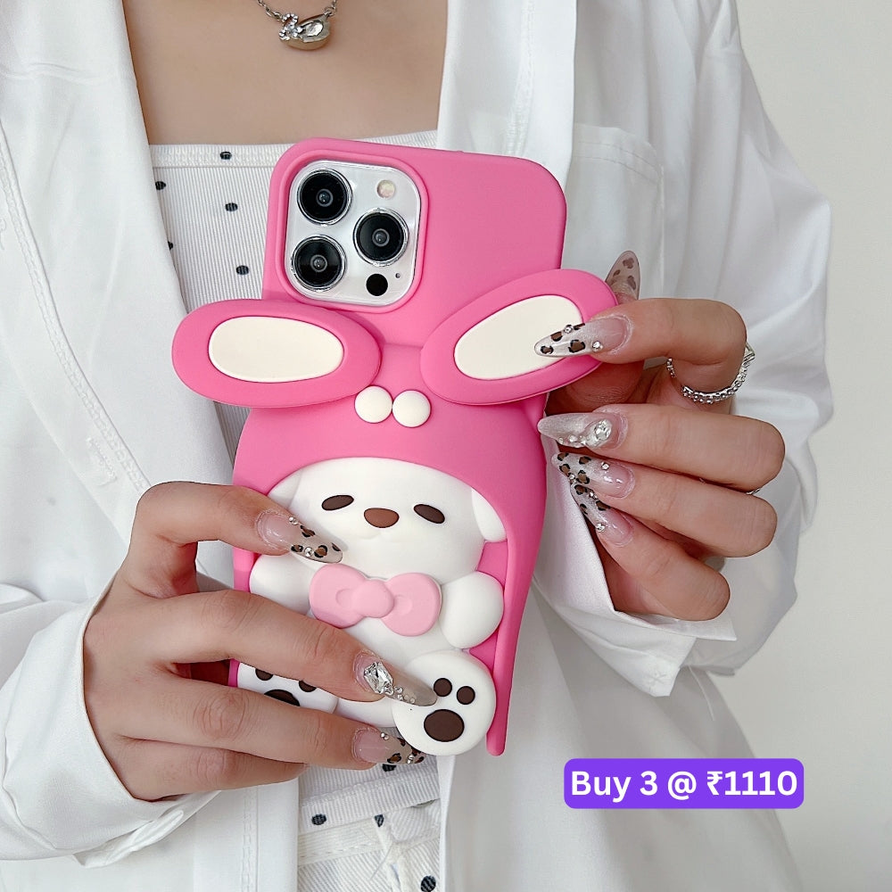 Anti-Slip Bunny TPU (Soft) Silicone Phone Case - iPhone 13 Pro Max