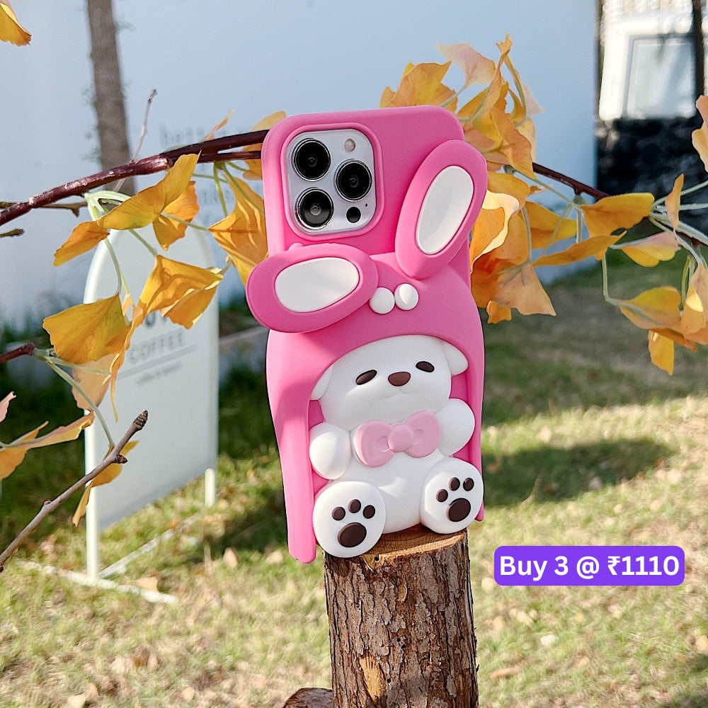 Anti-Slip Bunny TPU (Soft) Silicone Phone Case - iPhone 13 Pro Max