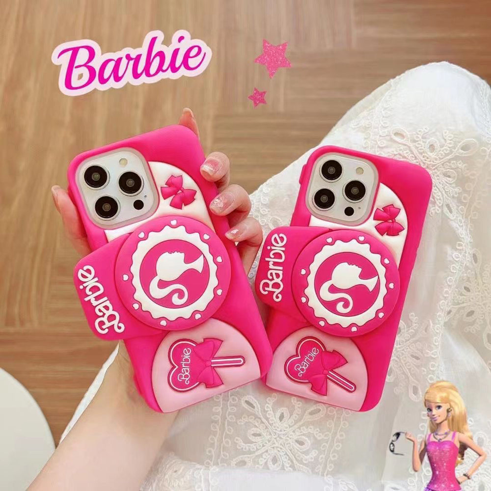 Barbie Stand Silicone (Soft) Phone Case - iPhone 15