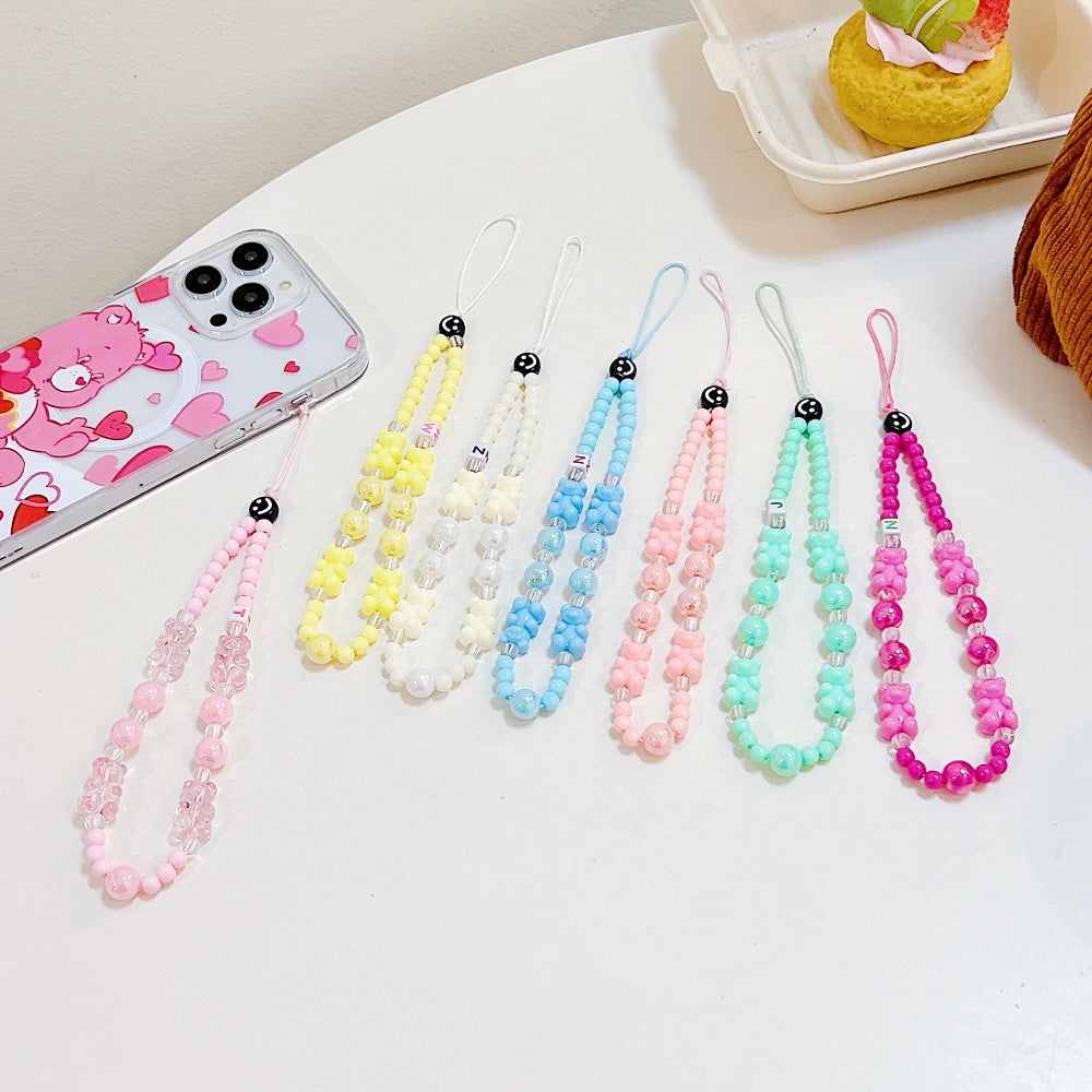 Bear Beaded Pearl Phone Charm | Bracelet | Handbag Charm