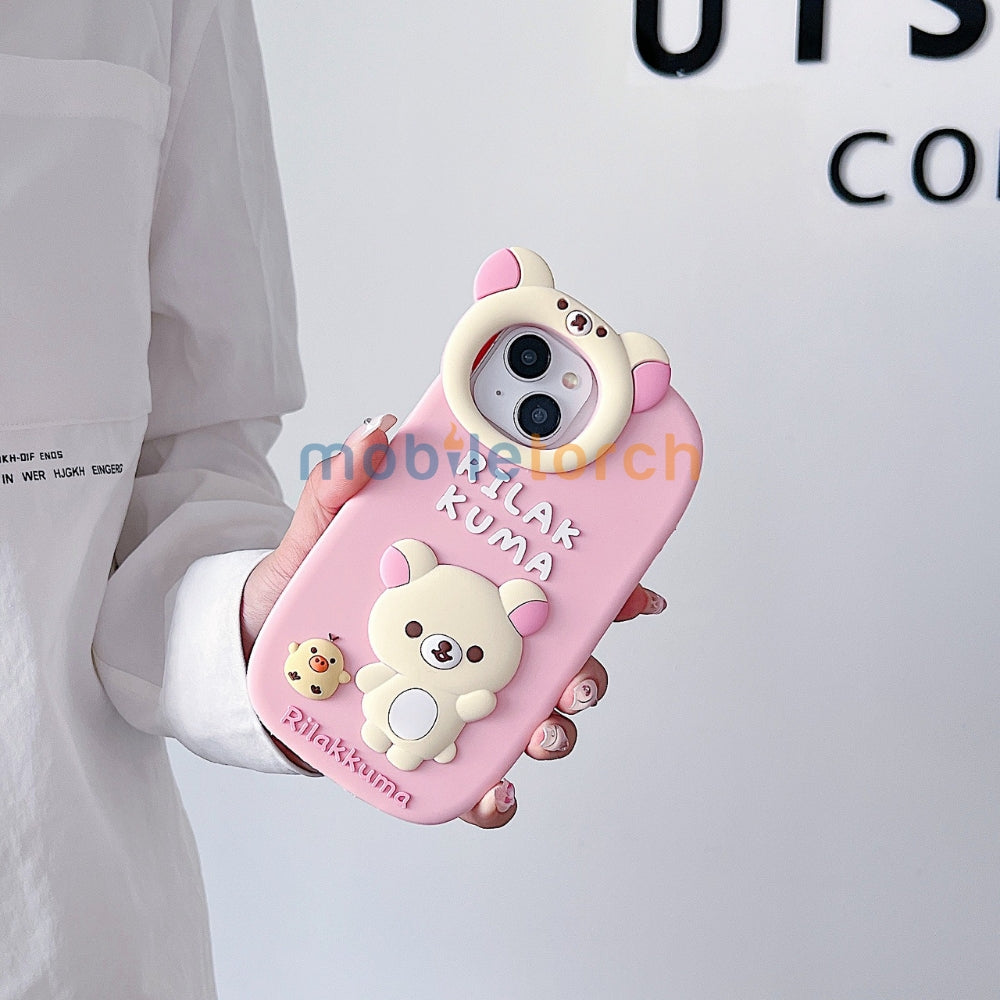 Bear Head Lens Circle Silicone Soft Phone Case | Mobile Cover - iPhone 14 Pro Max