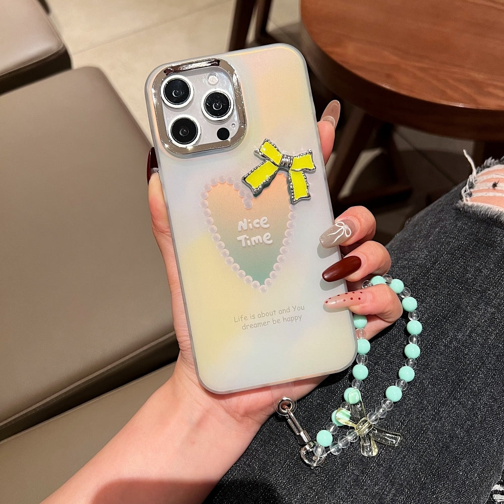 Bow Bling Heart Printed Colorful Phone Case