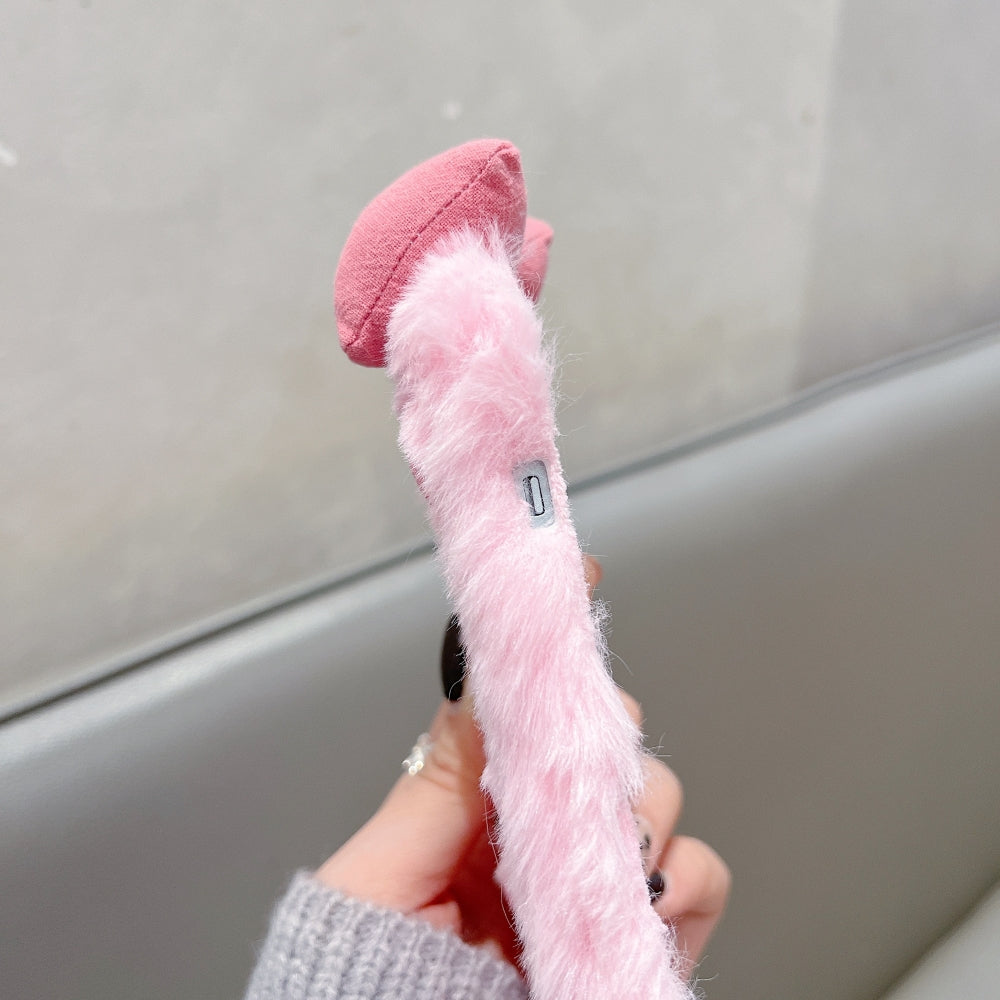 Bow Pattern Furry Phone Case with Furry Bracelet