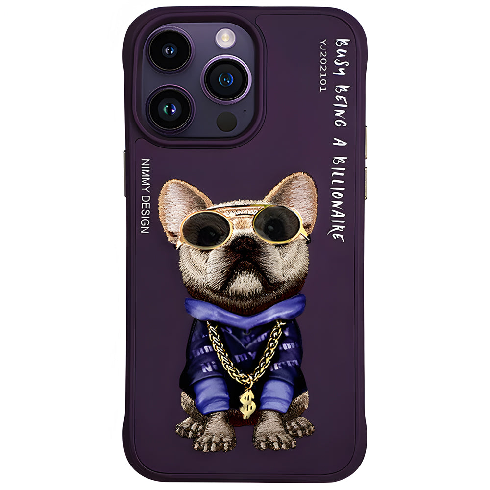 Nimmy Bull Dog Shockproof Embroidery Phone Case - iPhone 14