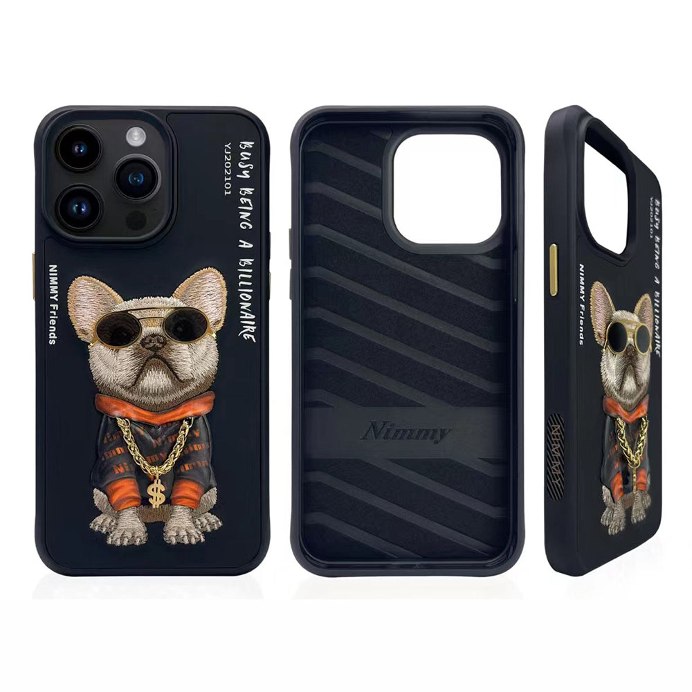 Nimmy Bull Dog Shockproof Embroidery Phone Case - iPhone 14