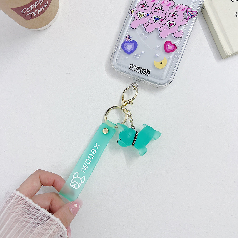 Bulldog Color Transparent Keychain For Men and Women | Handbag Charm