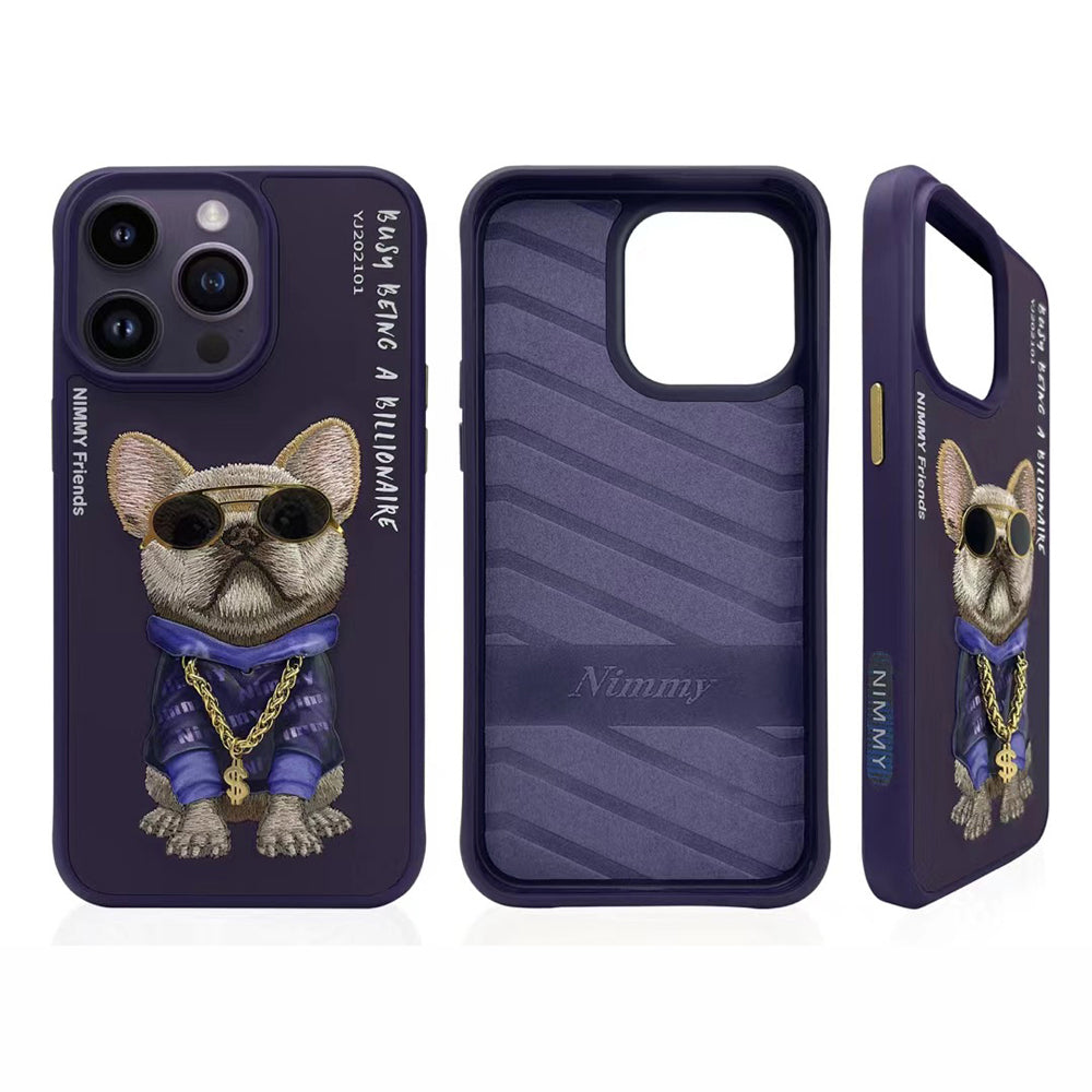 Nimmy Bull Dog Shockproof Embroidery Phone Case - iPhone 14