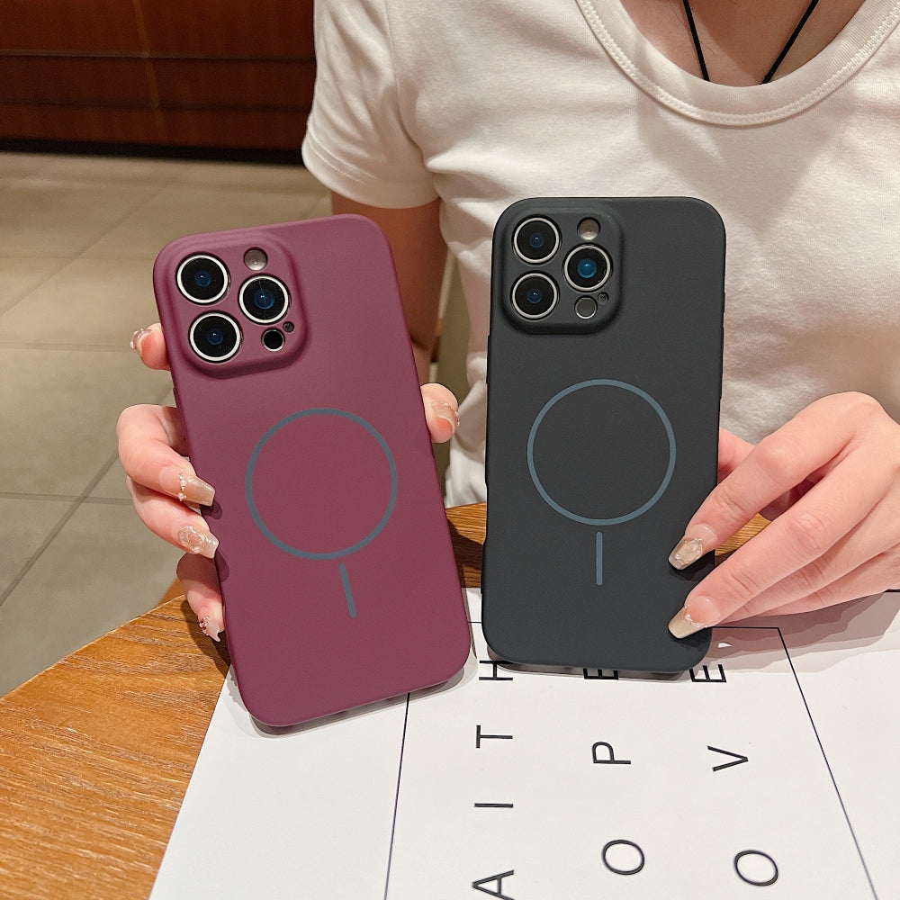 Camera Protective Wireless Charging Flock Lining Phone Case | Mobile Cover - Vivo V40