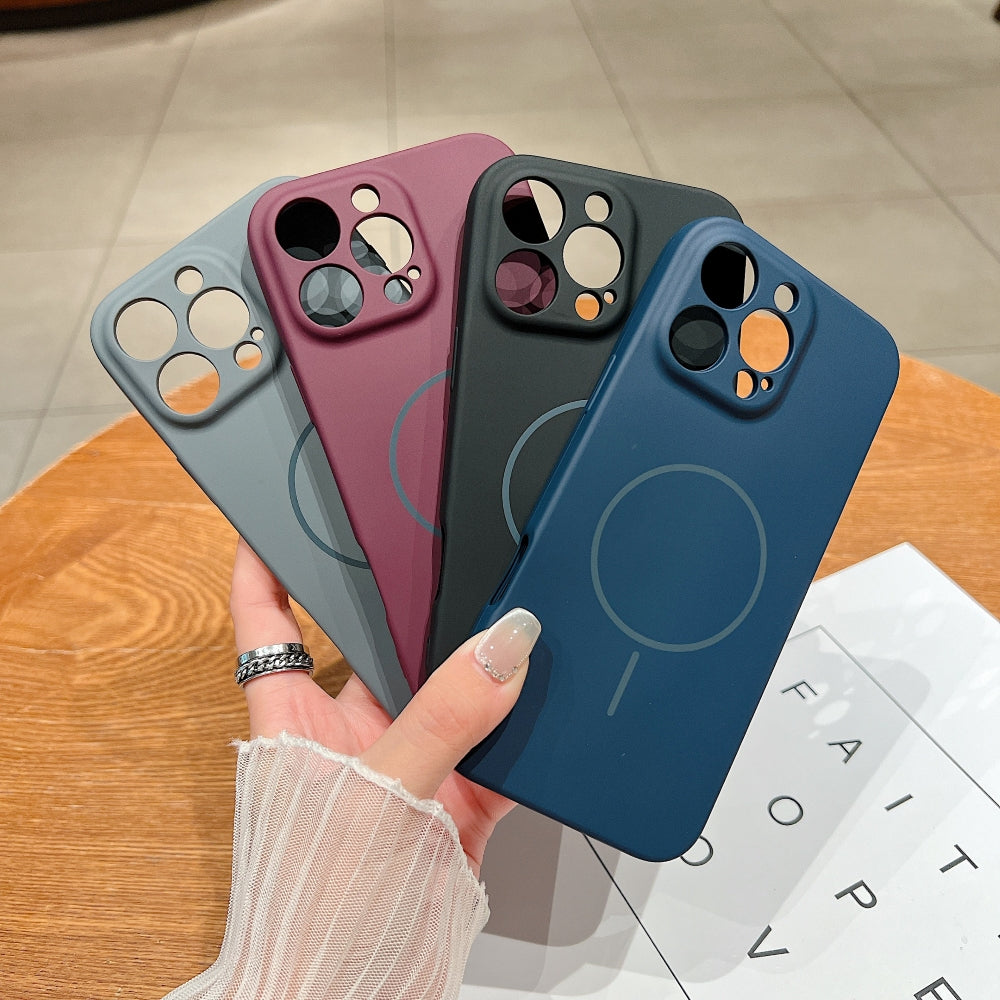 Camera Protective Wireless Charging Flock Lining Phone Case | Mobile Cover - Vivo V40